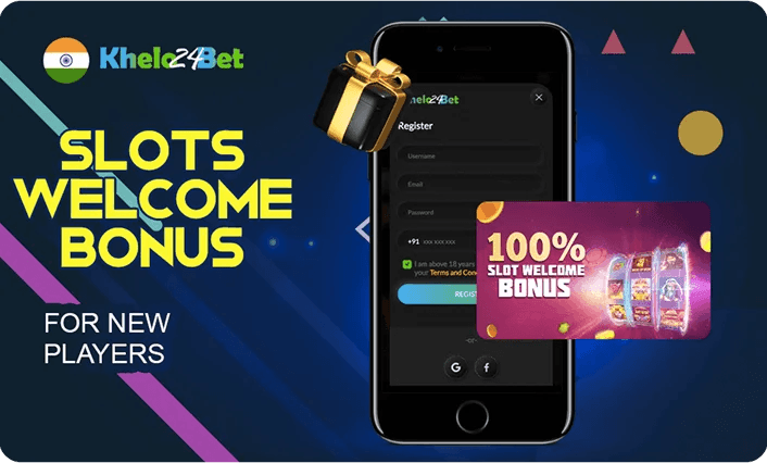 On a phone, a GameWin sign-up form with a slots welcome bonus banner