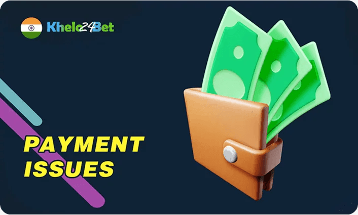 On a payment issues banner, a wallet with banknotes